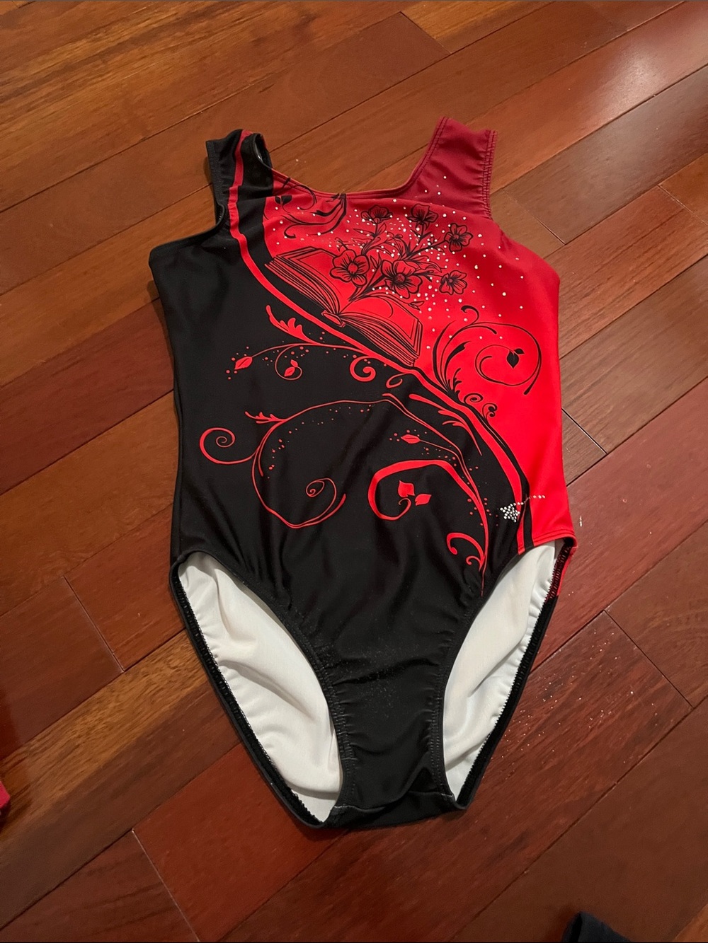 Girls Red and Black Floral One-Piece Swimsuit - Kids Swim